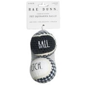 Wholesale - 2pk 3" BLACK BUFFALO PLAID SQUEAKER TENNIS BALL PET TOY RAE DUNN C/P 48, UPC: 192598895301